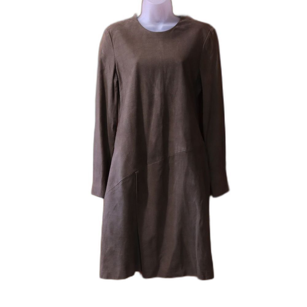 Calvin Klein Olive Green Leather Dress 12
